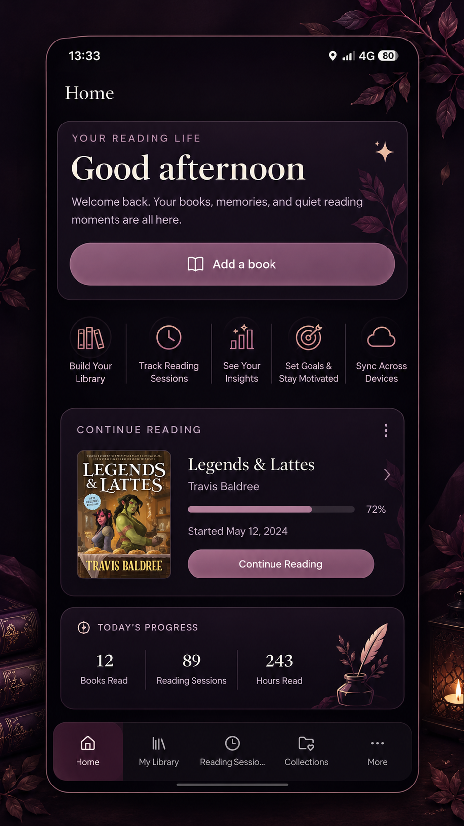 Inkbound home dashboard